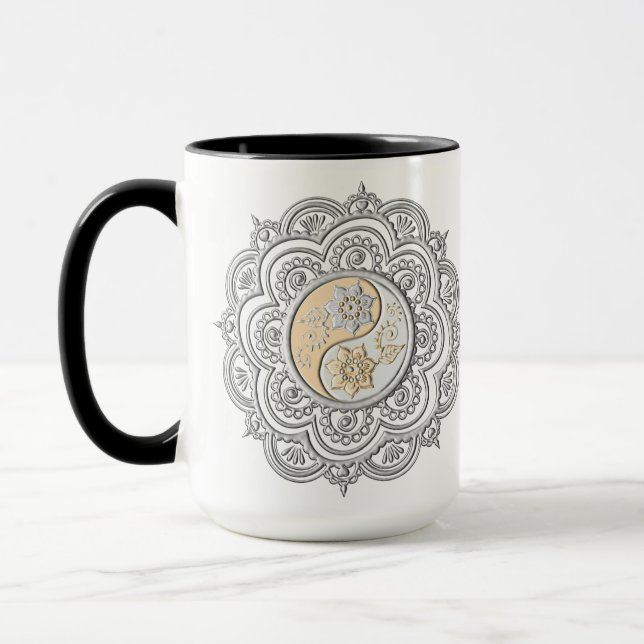Silver & Gold Mandala Mugg (Vänster)