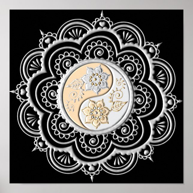 Silver & Gold Mandala Poster (Framsidan)