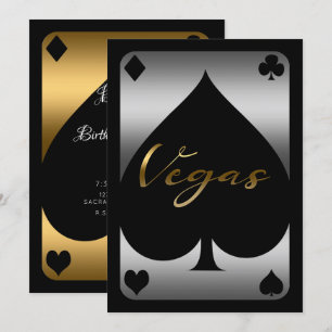Silver & Gold Spade Casino Las Vegas 21-årsdag Inbjudningar