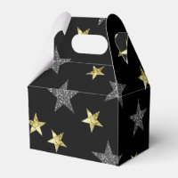 Silver & Gold Stars Svart Hollywood Stjärn Party