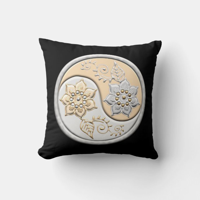 Silver & Gold Yin Yang Kudde (Framsida)