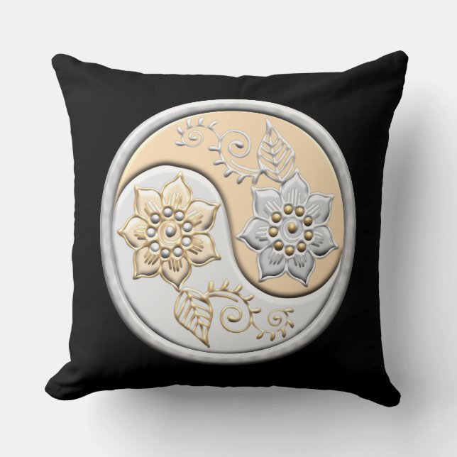 Silver & Gold Yin Yang Kudde (Framsida)