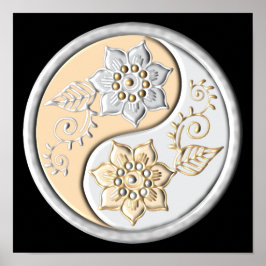 Silver & Gold Yin Yang Poster