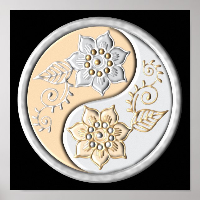 Silver & Gold Yin Yang Poster (Framsidan)