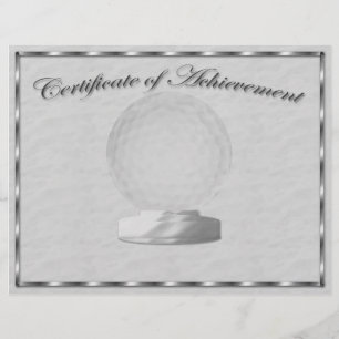 Silver Golf Certificate of Achievement Reklamblad