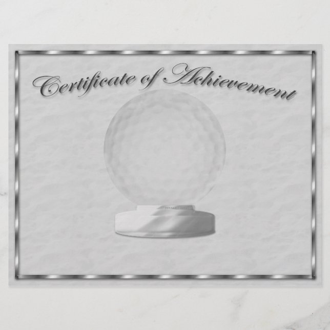 Silver Golf Certificate of Achievement Reklamblad (Framsidan)