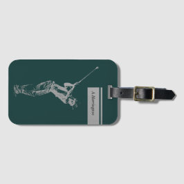 Silver golfer bagagebricka