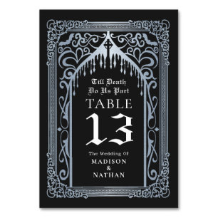 Silver Gothic Vampire Katedral Bröllop Bordsnummer