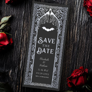 Silver gotiic Vampire Cathedral Spara datumet Inbjudningar