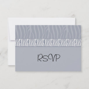 Silver Grå Bröllops RSVP OSA Kort