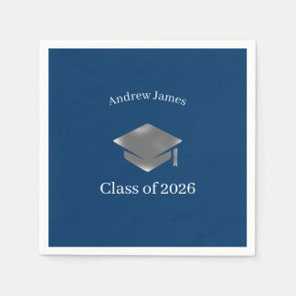 Silver Graduation Cap -Class of 2026= no2 Pappersservett