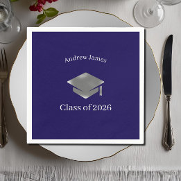 Silver Graduation Cap -Class of 2026 Pappersservett
