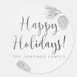 Silver Gräs Cone, Helgdag Runt Klistermärke