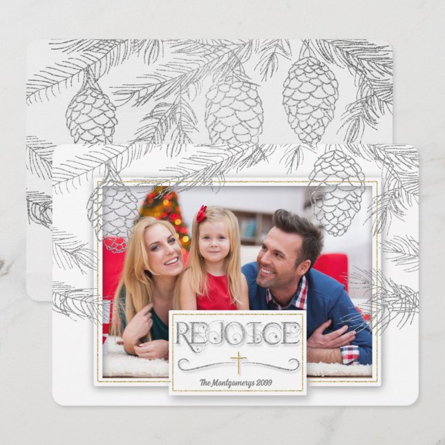 Silver Gräs Rejoice Christian Kor Photo Julkort (Fram/baksida)