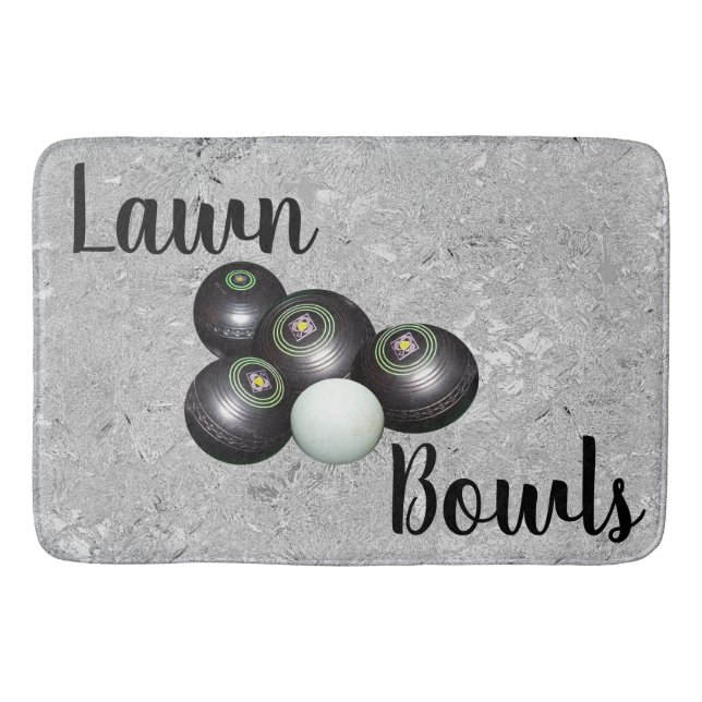 Silver Gräsmatta Bowls and Jack, Minnesskum Bathma Badrumsmatta (Framsidan)