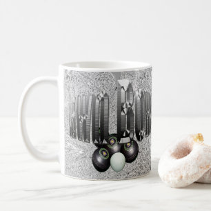 Silver Gräsmatta Bowls Logotyp med Bowls Kaffemugg
