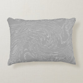 Silver Grått Abstrakt Pillow Prydnadskudde