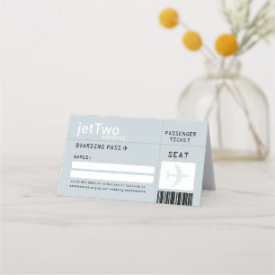 Silver Grått Airline Biljett Escort PlaceCard Placeringskort