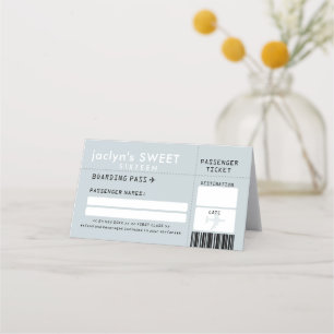 Silver Grått Airline Biljett Escort PlaceCard Placeringskort