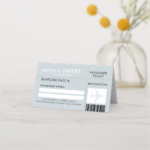 Silver Grått Airline Biljett Escort PlaceCard Placeringskort