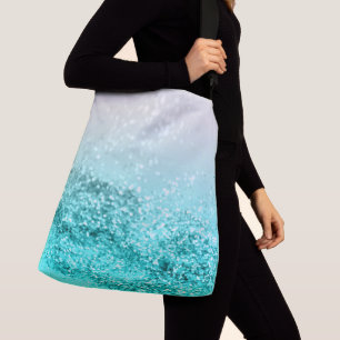Silver Grått Aqua Teal Ocean Glitter #1 Axelväska