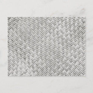 Silver Grått Basket Weave Geometric Mönster Vykort