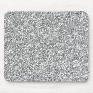 Silver Grått Bling Glitter Musmatta