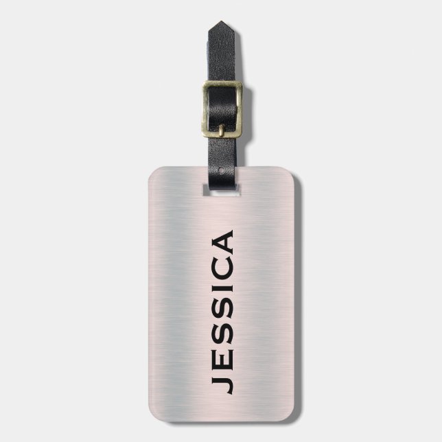Silver-grått borstat aluminium struktur 2 bagagebricka (Vertikal Framsida)