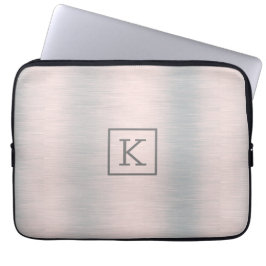 Silver-grått-borstat aluminiumutseende laptop fodral