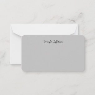 Silver Grått Calligraphy Namn Plain Professionell Anteckningskort