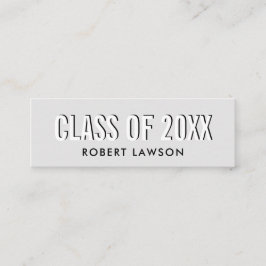 Silver Grått Chic Class Studenten Namn Card Mini Visitkort