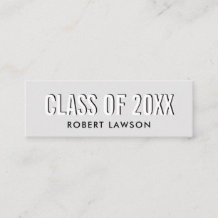 Silver Grått Chic Class Studenten Namn Card Mini Visitkort