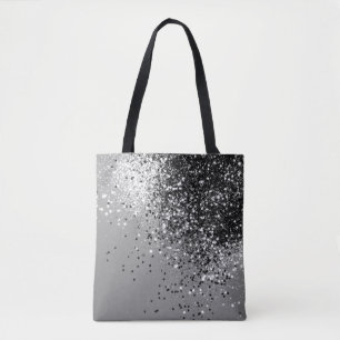 Silver Grått Dam Glitter #1 #blanka Tygkasse