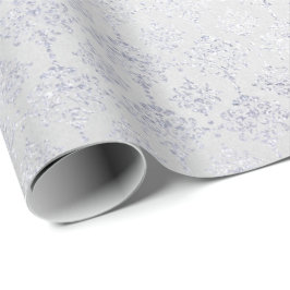 Silver Grått Damask Metallic Shiny Monochromatic Presentpapper