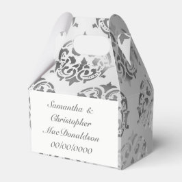 Silver grått-dammsugmönstret bröllop presentaskar