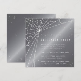 Silver-Grått Diamond Spindelnät Halloween fest Inbjudningar