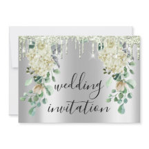 Silver Grått Dricks Grått Blommigt Mint Grönt Bröl