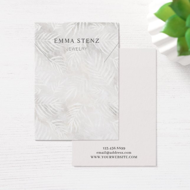 Silver Grått & Dusty Rosa Handflatan ・ Necklace Vi Visitkort (Skivbord)