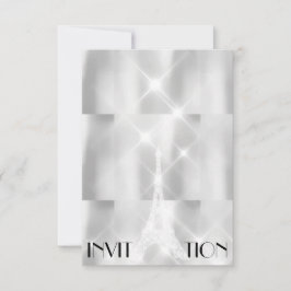 Silver Grått Eiffel Torn Paris Möhippa Event,  Inbjudningar