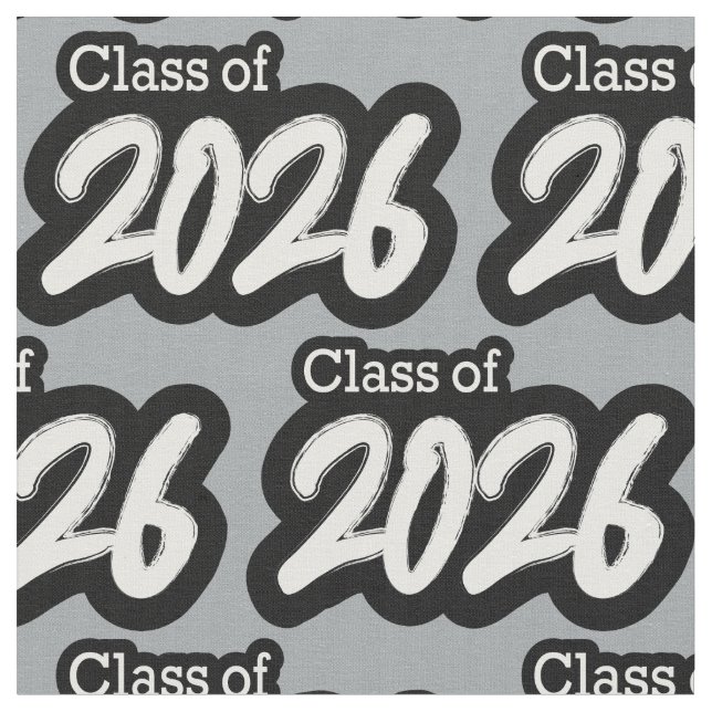 Silver Grått-fetstil, klass 2026 Tyg (Närbild)