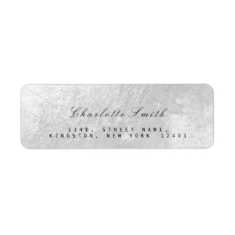 Silver Grått Foil Metall Returetiketter Returadress Etikett
