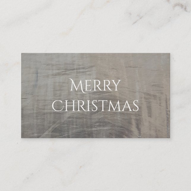 Silver Grått Foiled Fabric Titta Visitkort (Framsida)