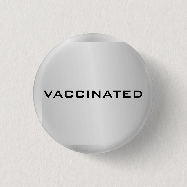 Silver Grått fullständigt vaccinerad koronaviruspa Knapp (Framsida)