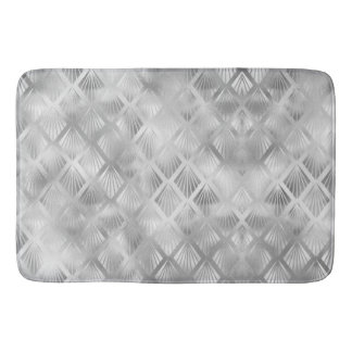 Silver Grått Geometric Abstrakt Bath Mat Badrumsmatta
