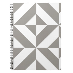 Silver Grått Geometric Deco Cube Mönster Anteckningsbok