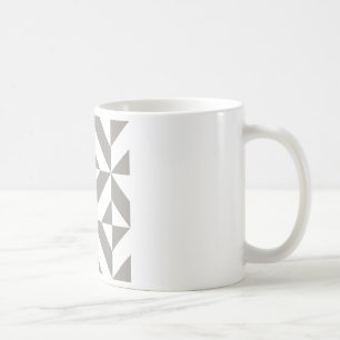Silver Grått Geometric Deco Cube Mönster Kaffemugg