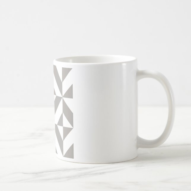 Silver Grått Geometric Deco Cube Mönster Kaffemugg (Höger)