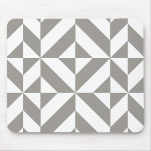 Silver Grått Geometric Deco Cube Mönster Musmatta