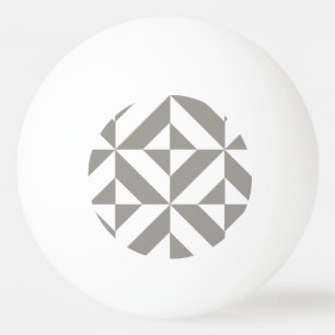 Silver Grått Geometric Deco Cube Mönster Pingisboll