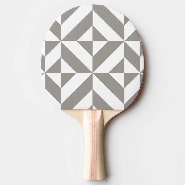 Silver Grått Geometric Deco Cube Mönster Pingisracket (Framsidan)